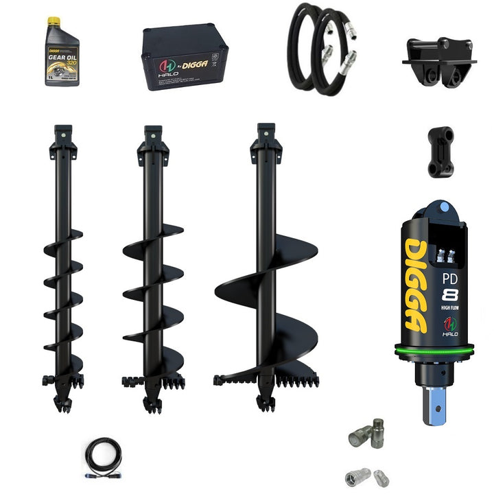 Digga PDH8 HALO auger drive combo package excavators up to 8T with 8 series Earthmoving Warehouse