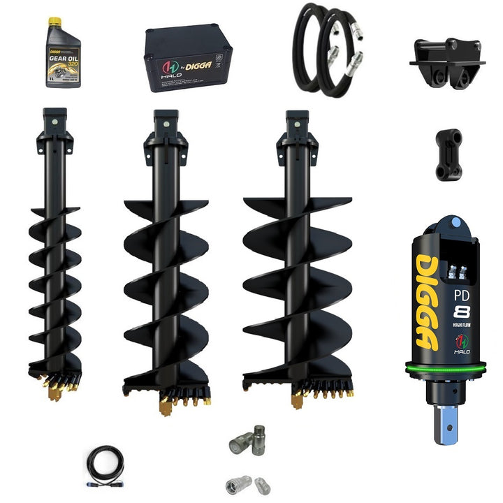 Digga PDH8 HALO auger drive combo package excavators up to 8T with 8 series Earthmoving Warehouse
