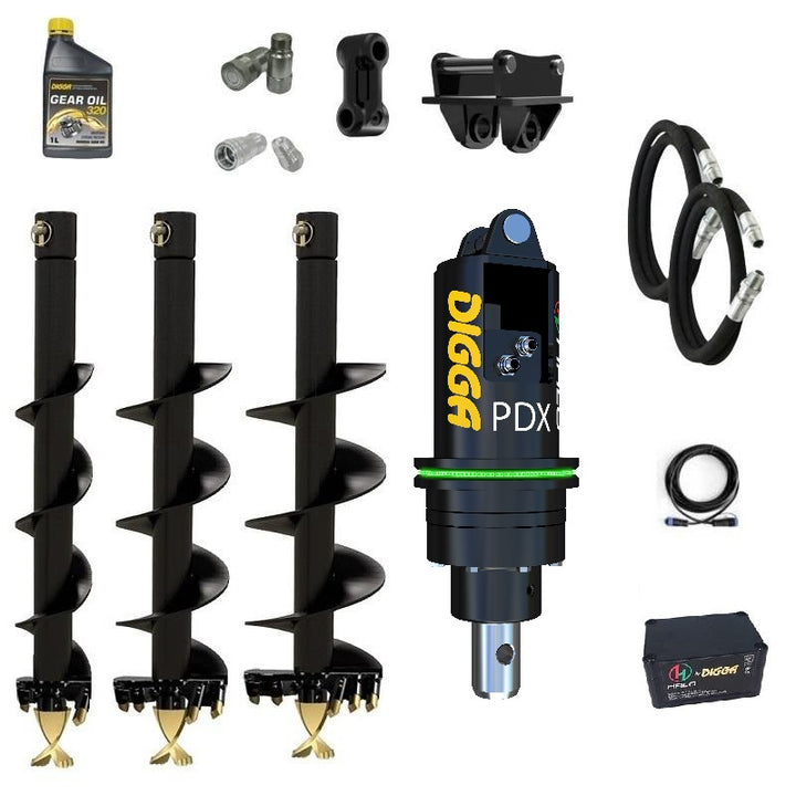 Digga PDXH HALO auger drive combo package mini excavator up to 2T Earthmoving Warehouse