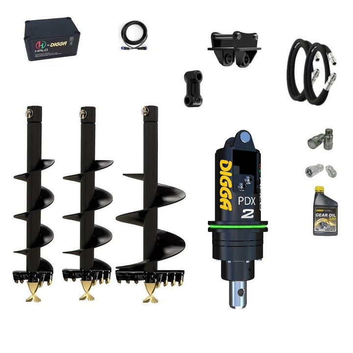 Digga PDXH2 HALO auger drive combo package mini excavator up to 2.7T Earthmoving Warehouse