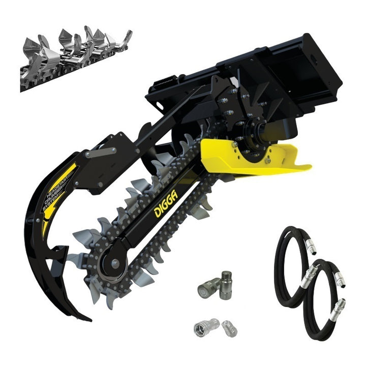 Digga Bigfoot XD Trencher 900mm and 1200mm for Skid Steer Loaders up to 120Hp Earthmoving Warehouse