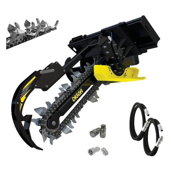 Digga Bigfoot XD Trencher 900mm and 1200mm for Skid Steer Loaders up to 120Hp Earthmoving Warehouse