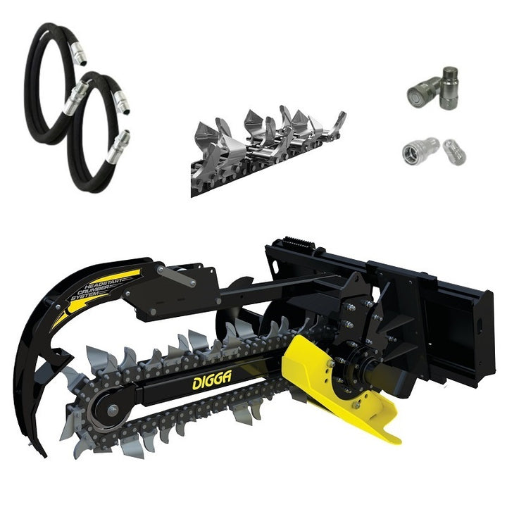 Digga Bigfoot XD Trencher 900mm and 1200mm for Skid Steer Loaders up to 120Hp Earthmoving Warehouse