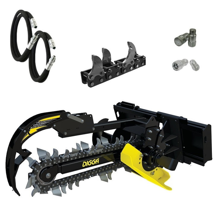 Digga Bigfoot XD Trencher 900mm and 1200mm for Skid Steer Loaders up to 120Hp Earthmoving Warehouse