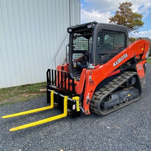 Digga Pallet Forks 1800Kg Multi Fit Skid Steer Loaders Earthmoving Warehouse