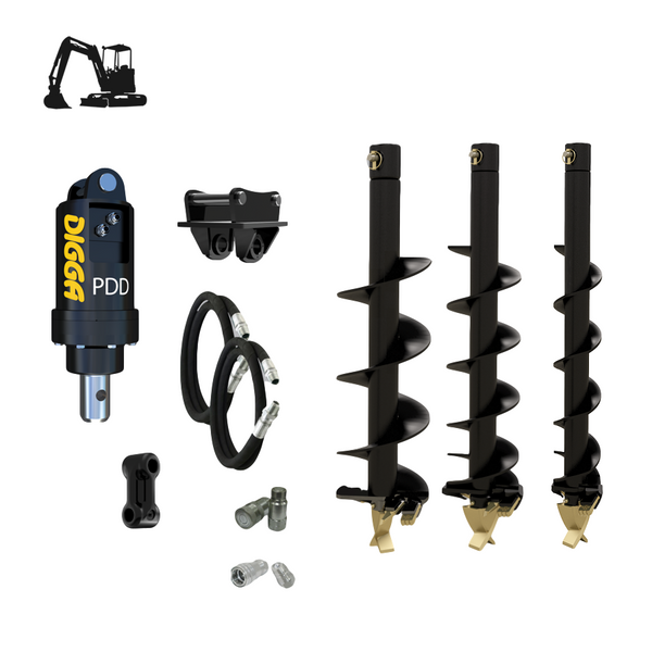 Digga PDD auger drive combo package micro mini excavator Earthmoving Warehouse