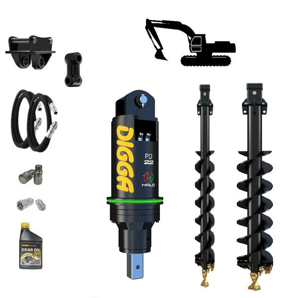 Digga PDH22 HALO auger drive combo package excavator up to 20T Earthmoving Warehouse