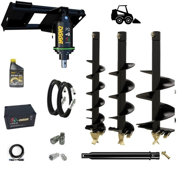 Digga PDH4-2 65mm round HALO auger drive combo package skid steer up to 120Hp Earthmoving Warehouse