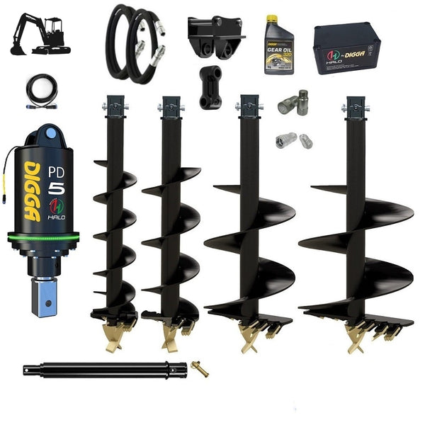 Digga PDH5 HALO 75mm square auger drive combo package mini excavator up to 5.5T Earthmoving Warehouse