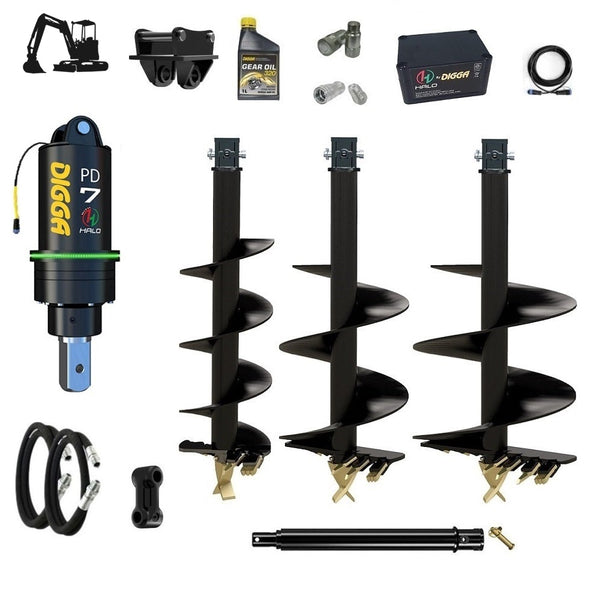 Digga PDH7 HALO 75mm square auger drive combo package excavator up to 7.5T Earthmoving Warehouse