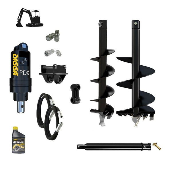 Digga PDX auger drive combo package mini excavator up to 2T Earthmoving Warehouse