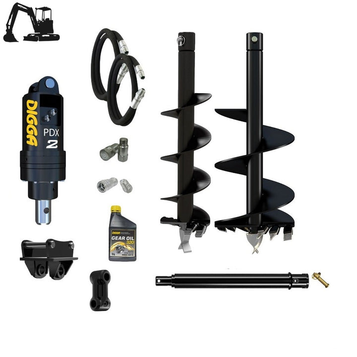 Digga PDX2 auger drive combo package mini excavator up to 2.7T Earthmoving Warehouse