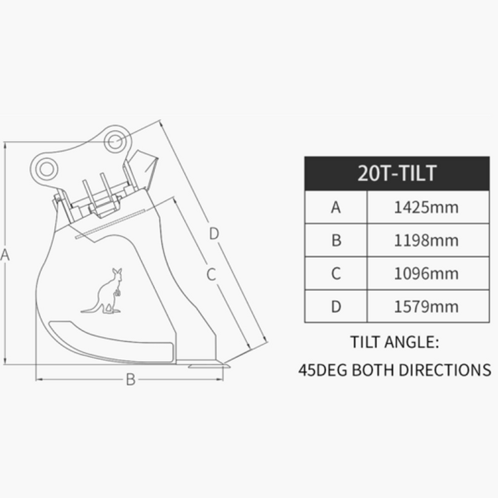 Tilting Mud Bucket 18-23T to suit Excavators Earthmoving Warehouse